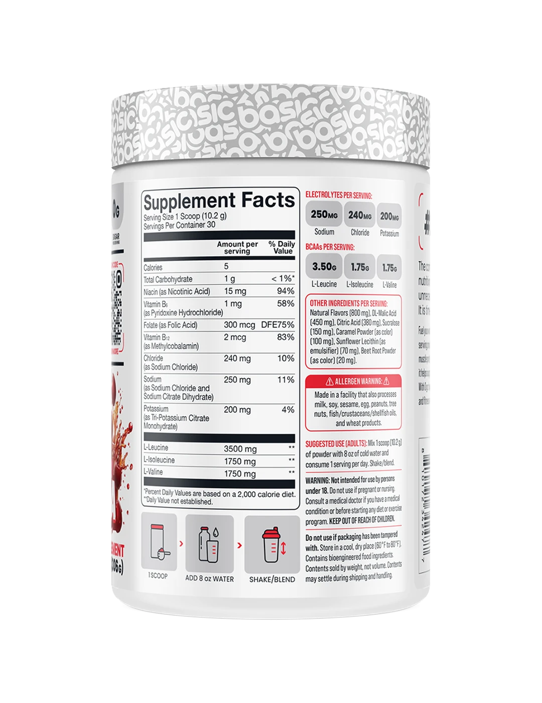 Basic Supplements BCAA 30 Serve Cherry Cola SFP | ASN