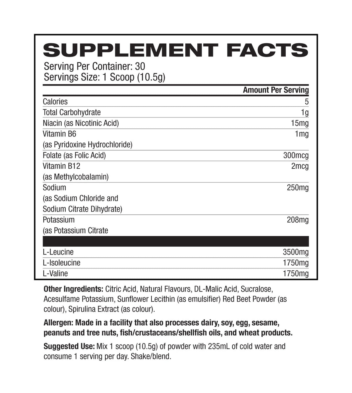 Basic Supplements BCAA Electrolyte Formula