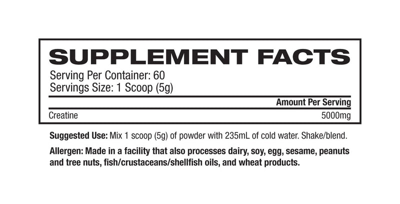 Basic Supplements Creatine 60 Servings Unflavoured SF Pcopy | ASN