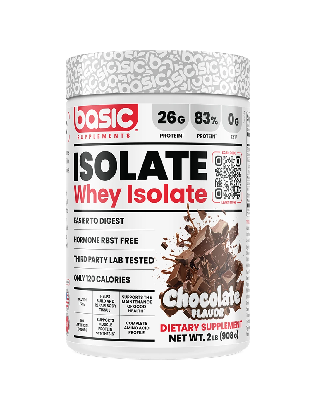 Basic Supplements Isolate 2 LB Chocolate Front | ASN