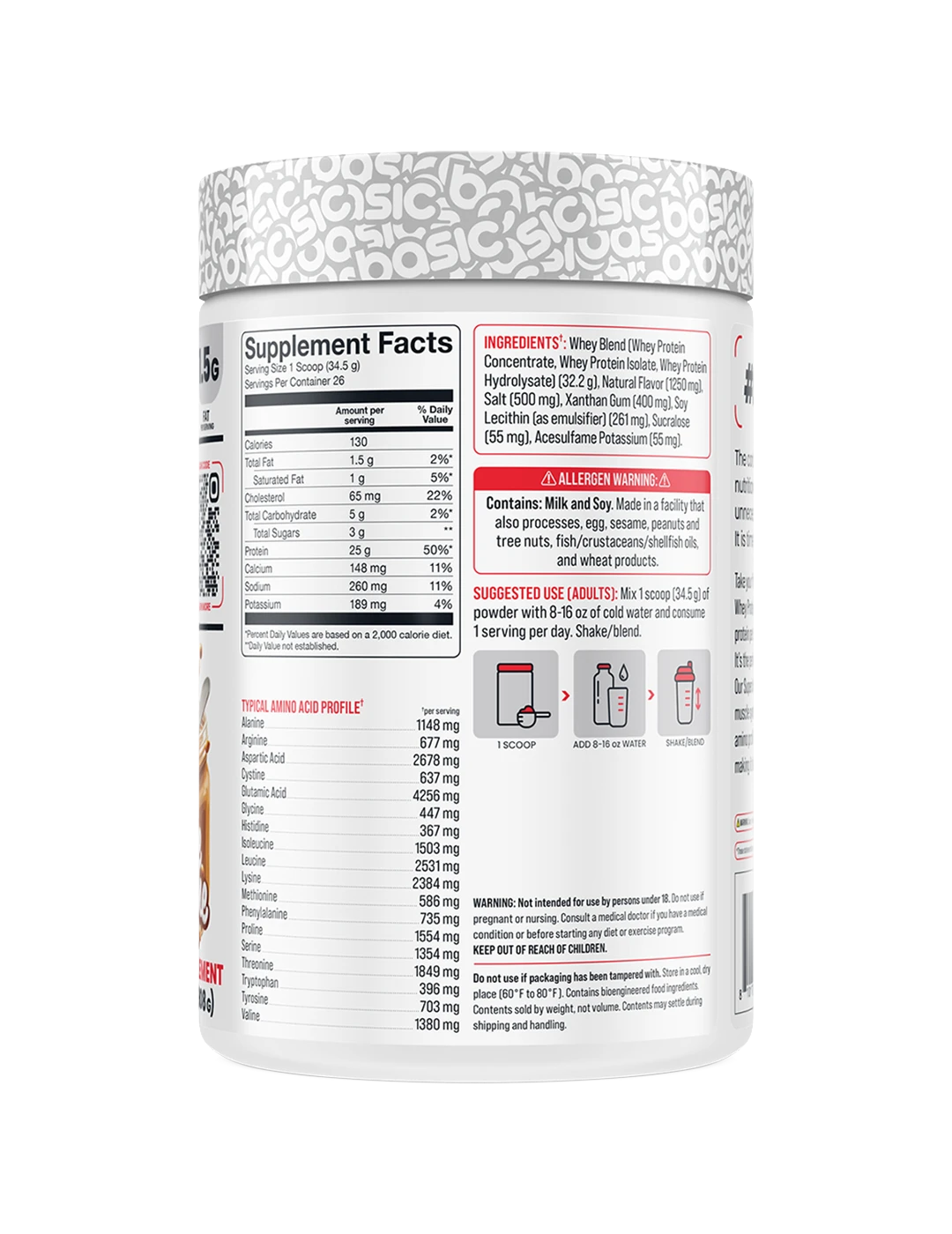 Basic Supplements Whey 2lb Dulce De Leche SFP | ASN