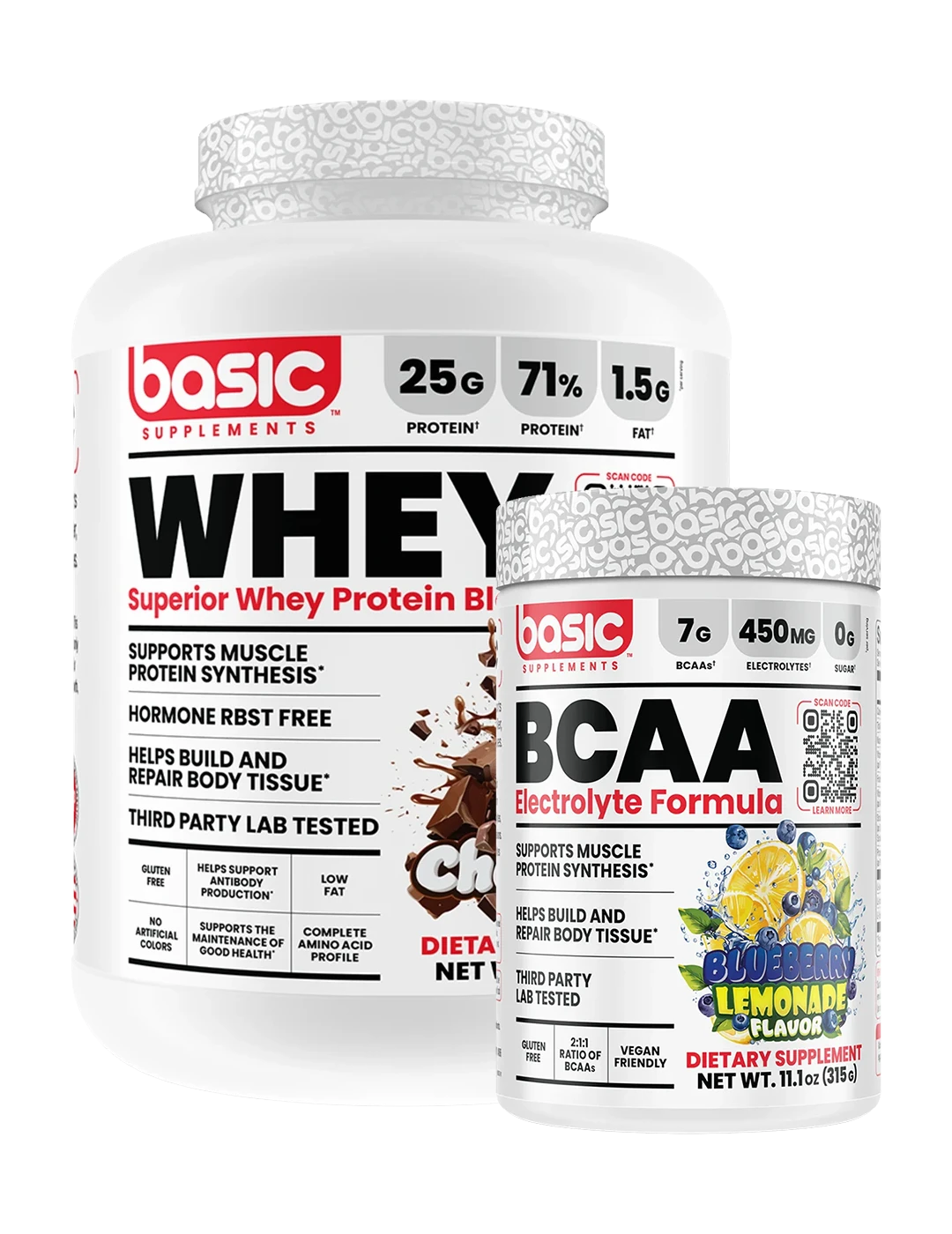 Basic Supplements Whey Protein Blend + Free BCAA Electrolyte Formula