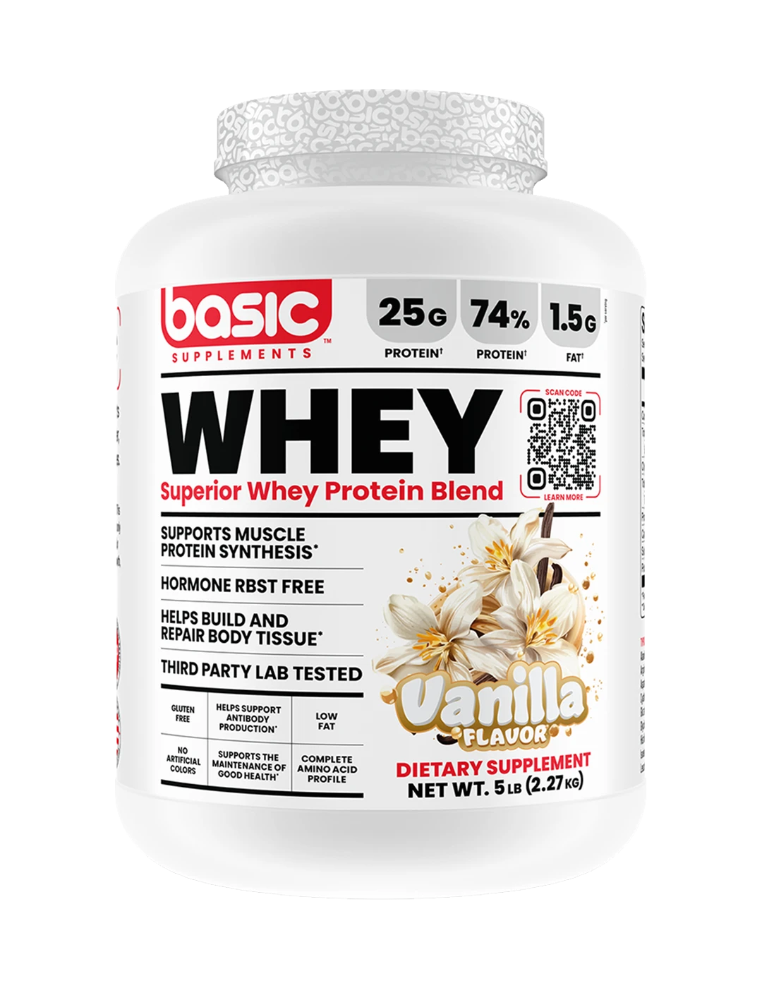 Basic Supplements Whey 5 LB Vanilla | ASN