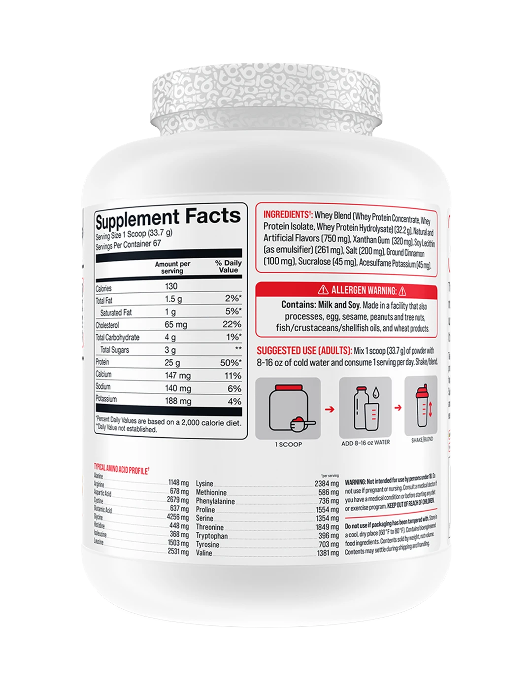 Basic Supplements Whey 5lb Churros SFP | ASN