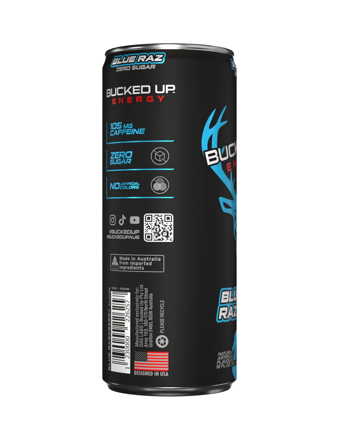 Bucked Up Bucked Up Energy 355m L Blue Raz Side | ASN