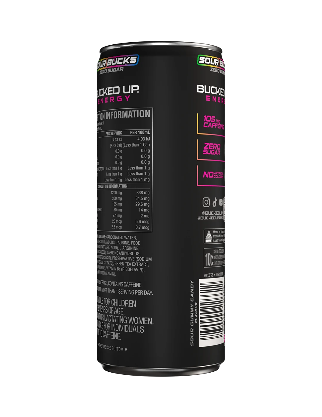 Buckup Energy355m L Sour Bucks NIP Left | ASN