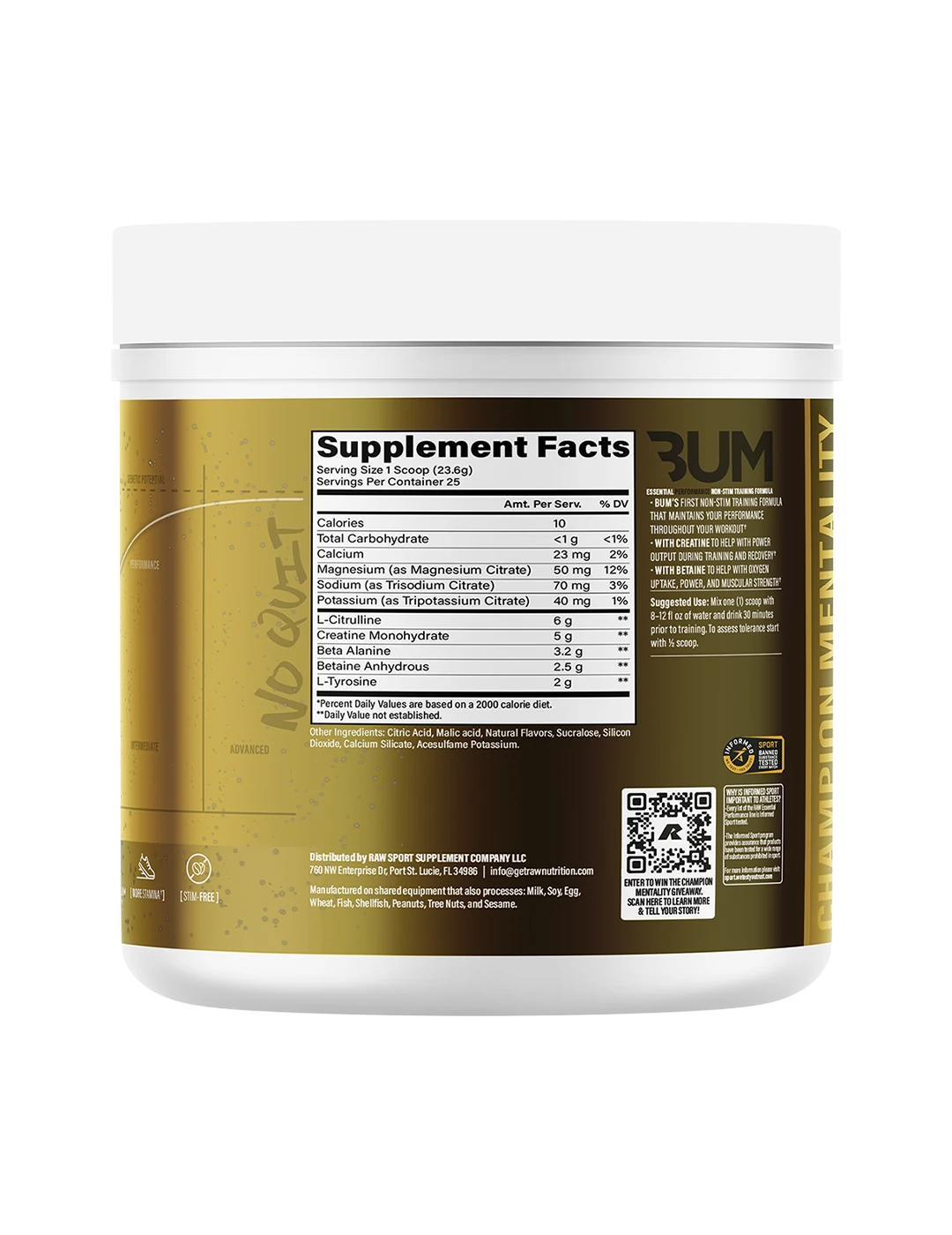 CBUM Essential Performance Non-Stim Training Formula