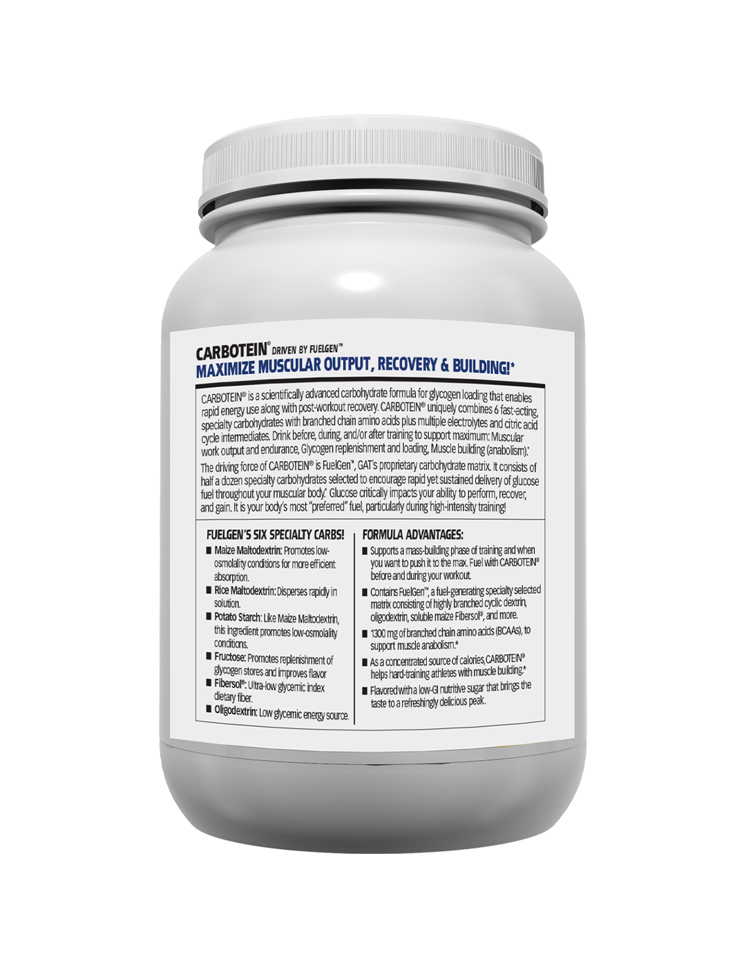 GAT Sport Carbotein Orange 50 Servings Side – GAT Sport | ASN