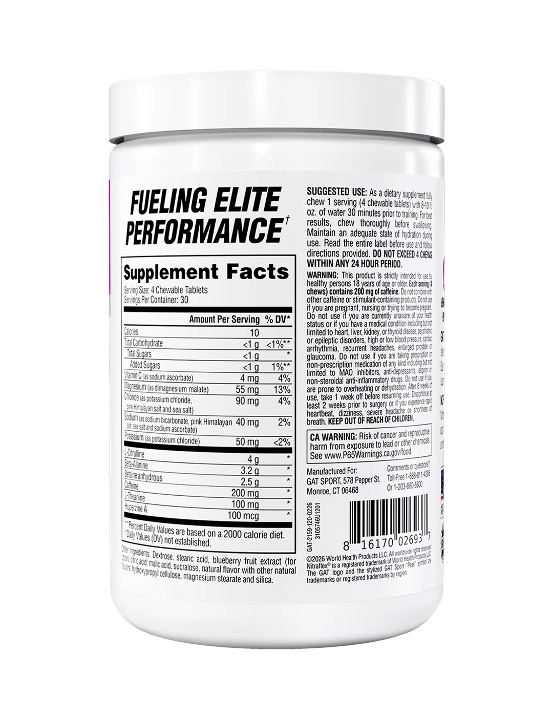 GAT Sport Nitraflex Pre-Workout Chews