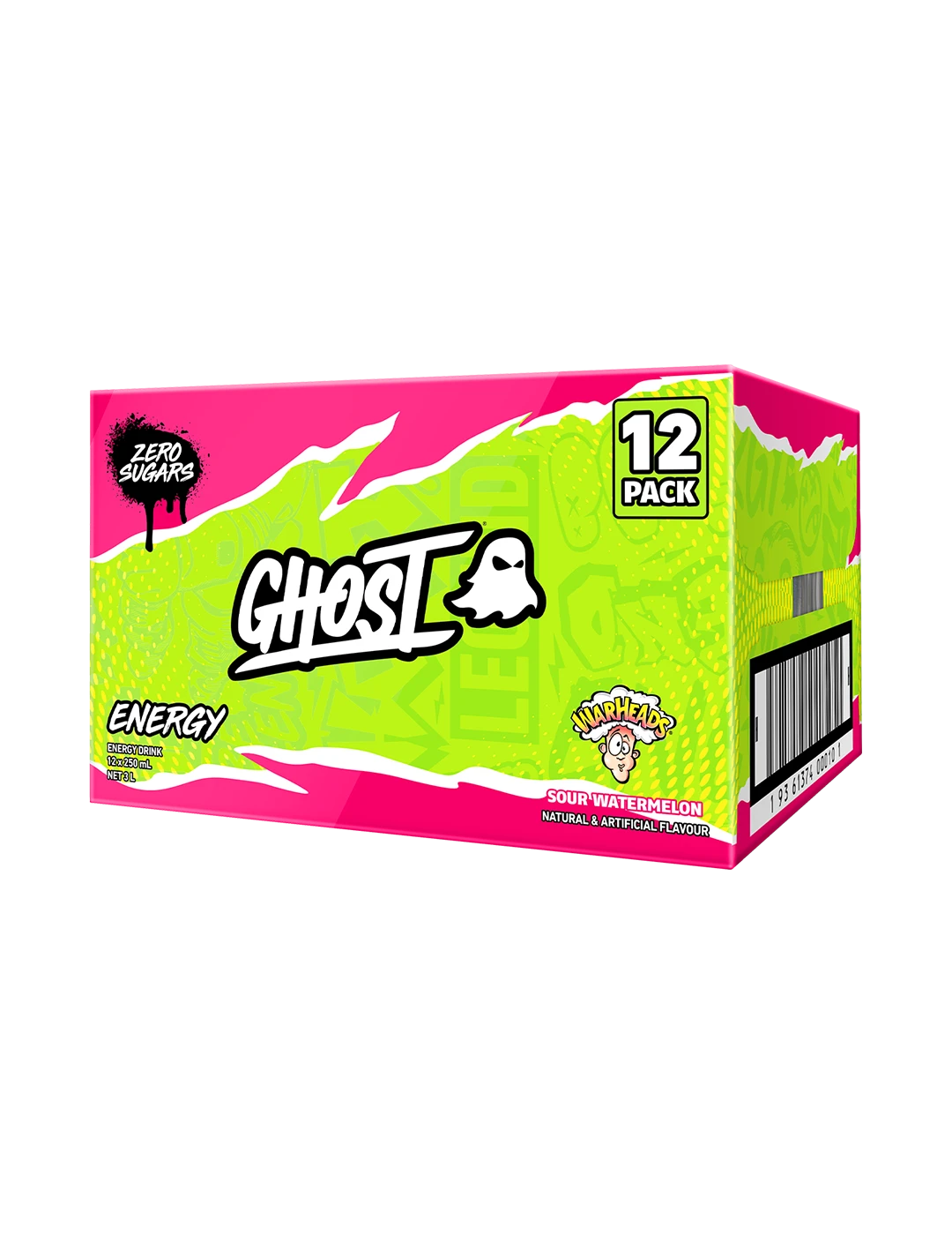 Ghost Energy 250m L Warheads Sour Watermelon Case | ASN
