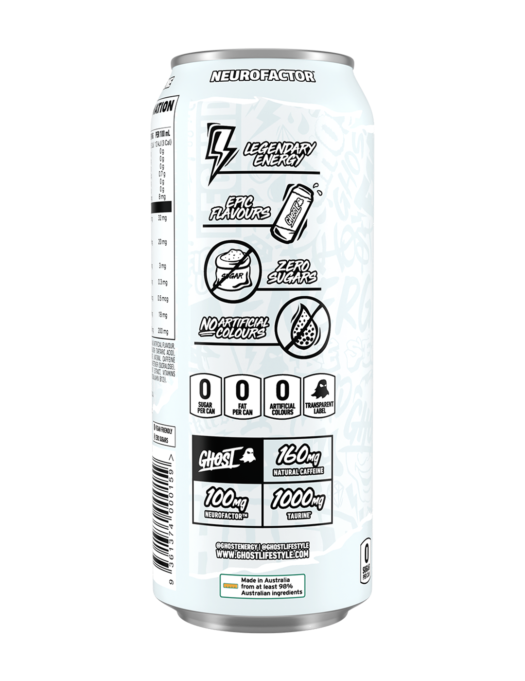 Ghost Energy Drink Original 500mL Side – GHOST | ASN
