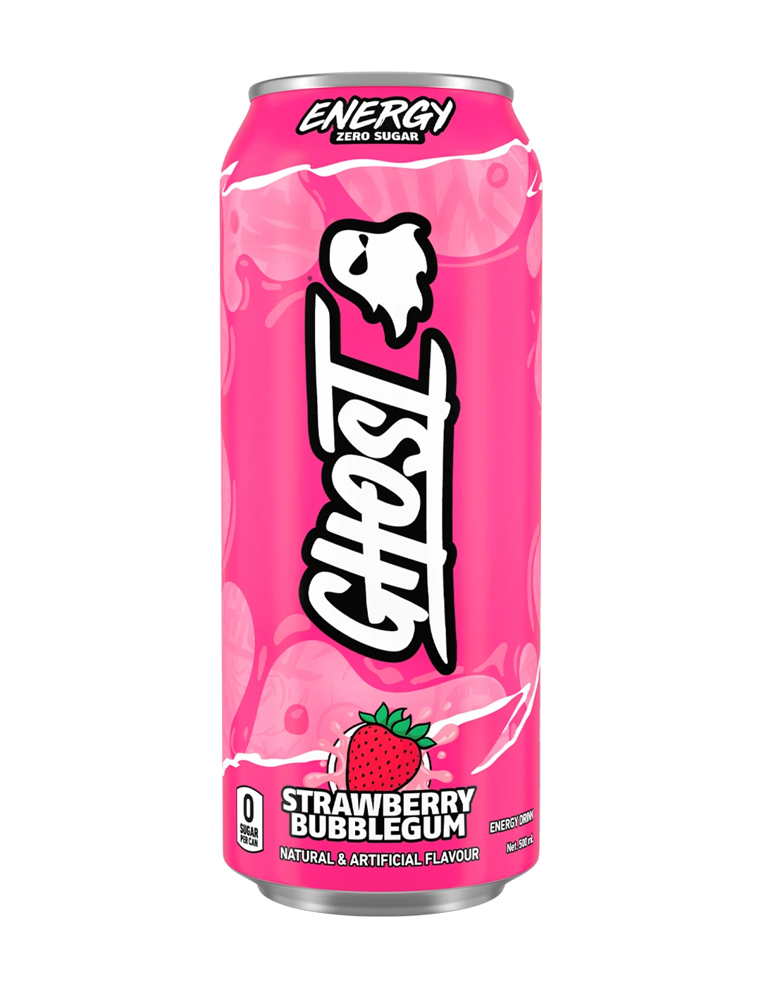 Ghost Energy Drink Strawberry Bubblegum 500mL Front – GHOST | ASN