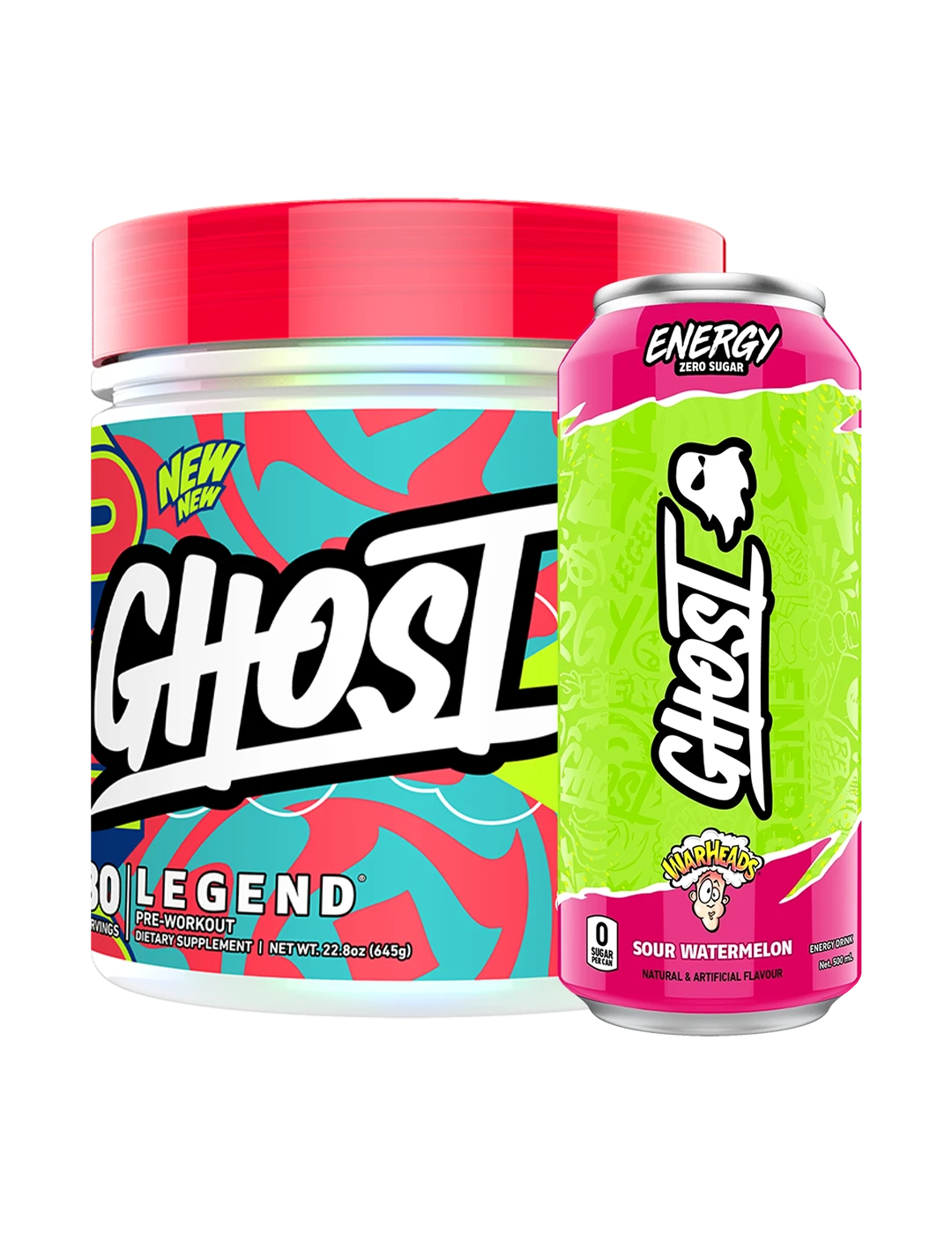 Ghost Legend Pre-Workout Blue Raspberry 30 Servings with Free Warheads Sour Watermelon Energy Drink 500mL – GHOST | ASN