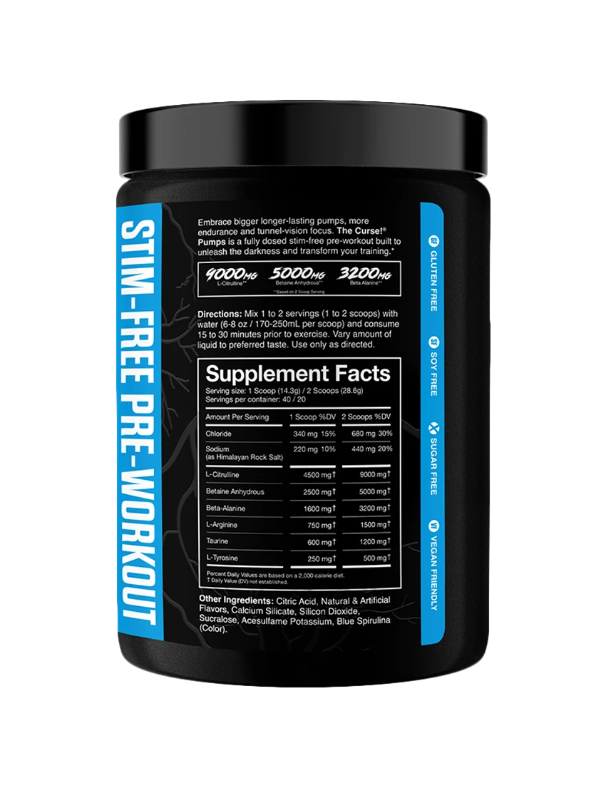 JNX Sports The Curse! Stim-Free Pump + Free Mini Protein Bottle Key Chain