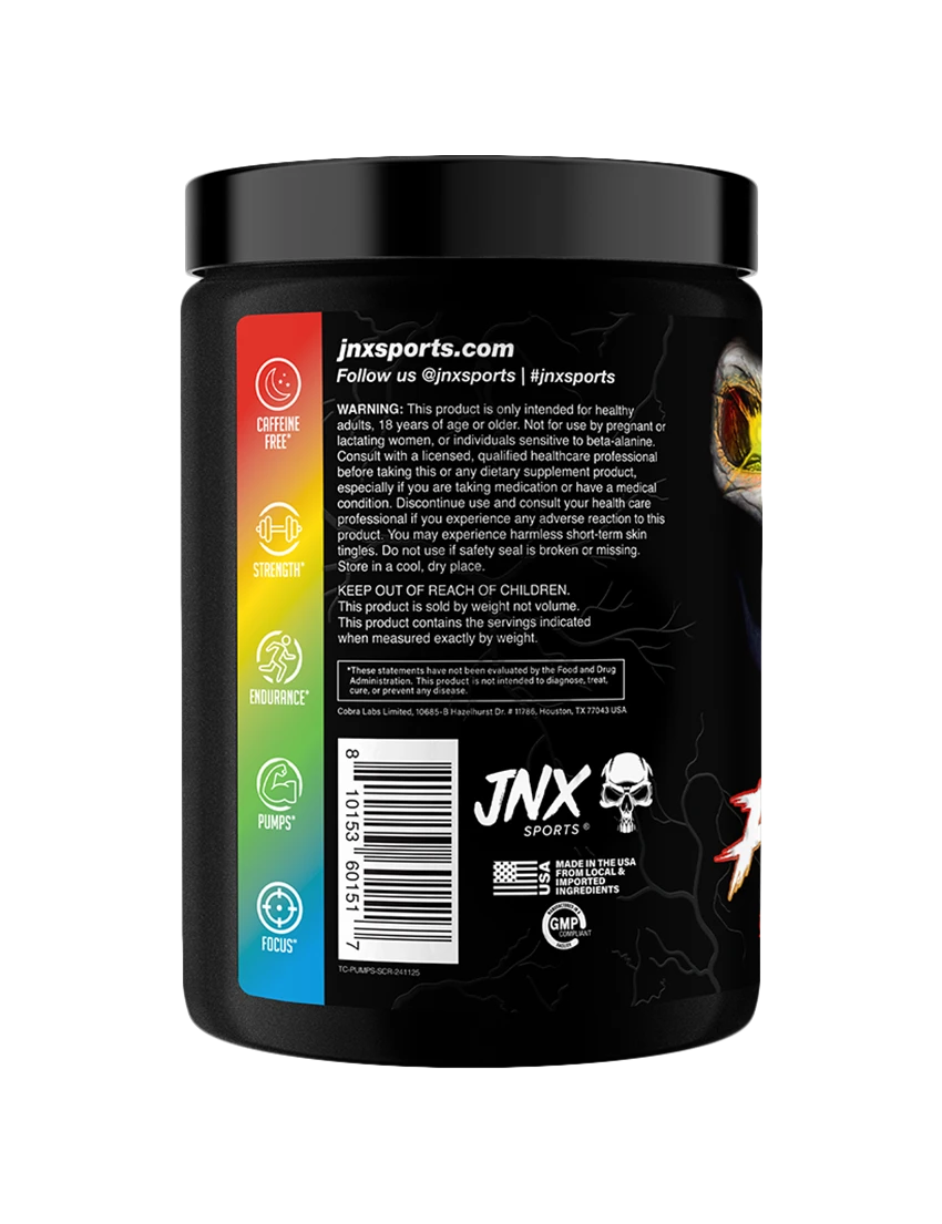 JNX Sports The Curse! Stim-Free Pump + Free Mini Protein Bottle Key Chain