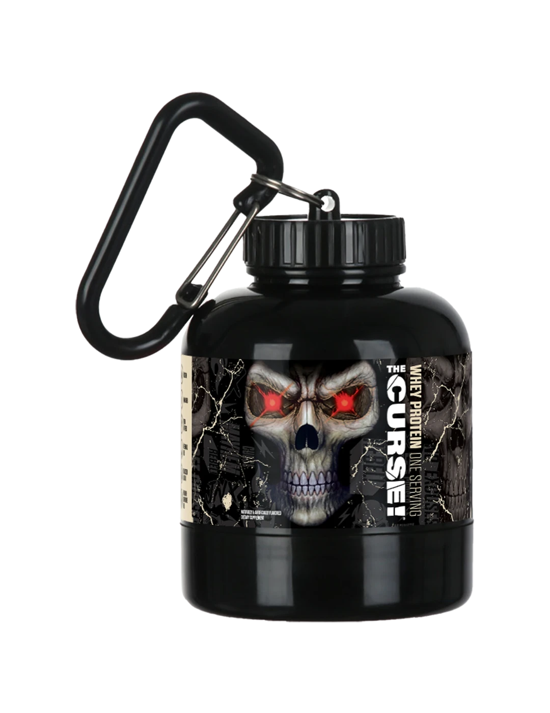 JNX Sports The Curse! Whey Mini Protein Bottle Key Chain Funnel