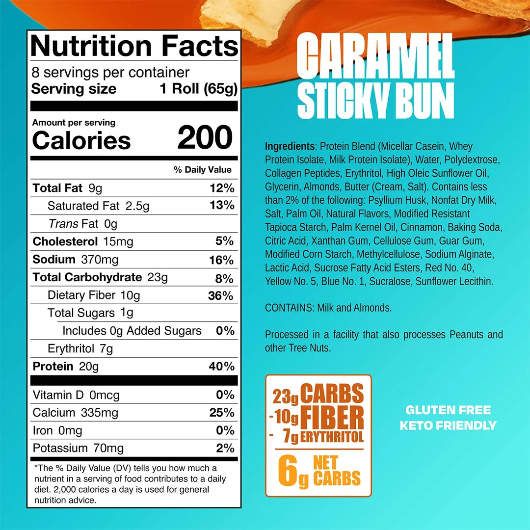 LF PSR Caramel Sticky Bun Nutrition Panel | ASN