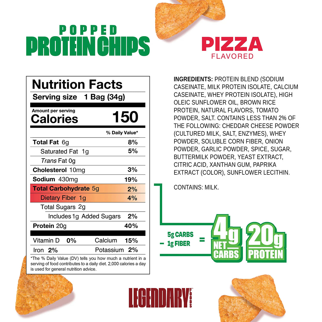 Legendary Foods Protein Chips 34g PIZZA SFP | ASN