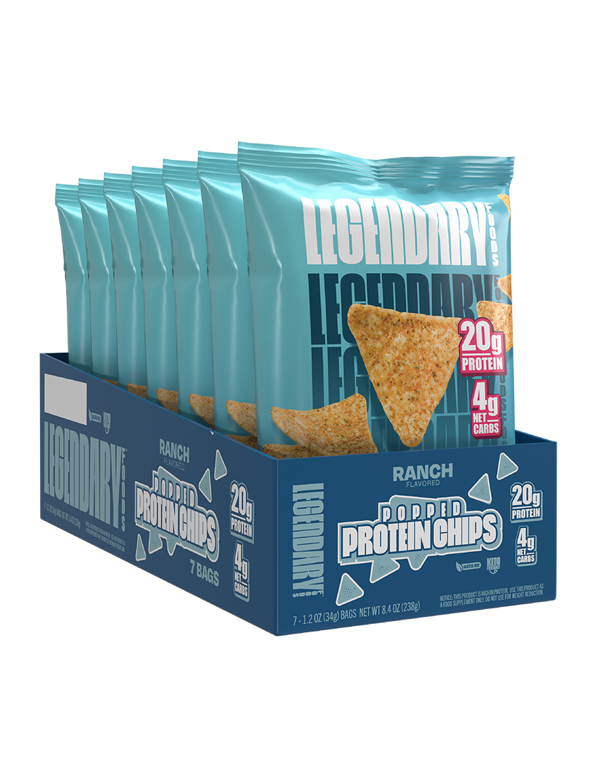 Legendary Foods Protein Chips 34g RANCH OPEN Left | ASN