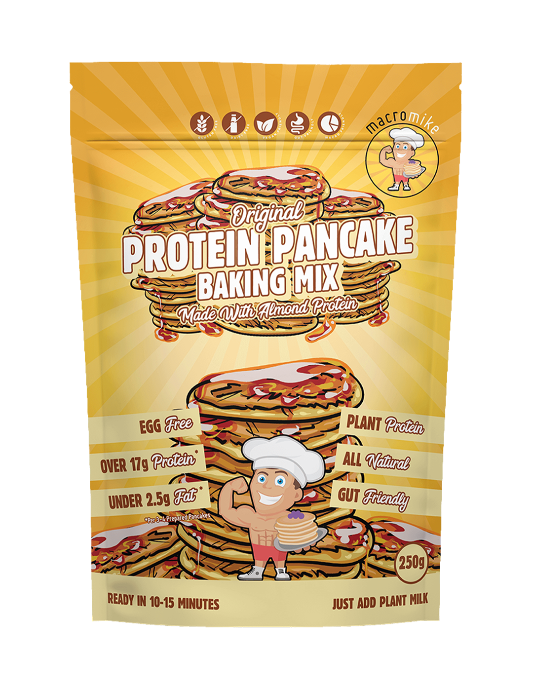 Macro Mike Baking Mix Original Pancake 250g Front – Macro Mike | ASN