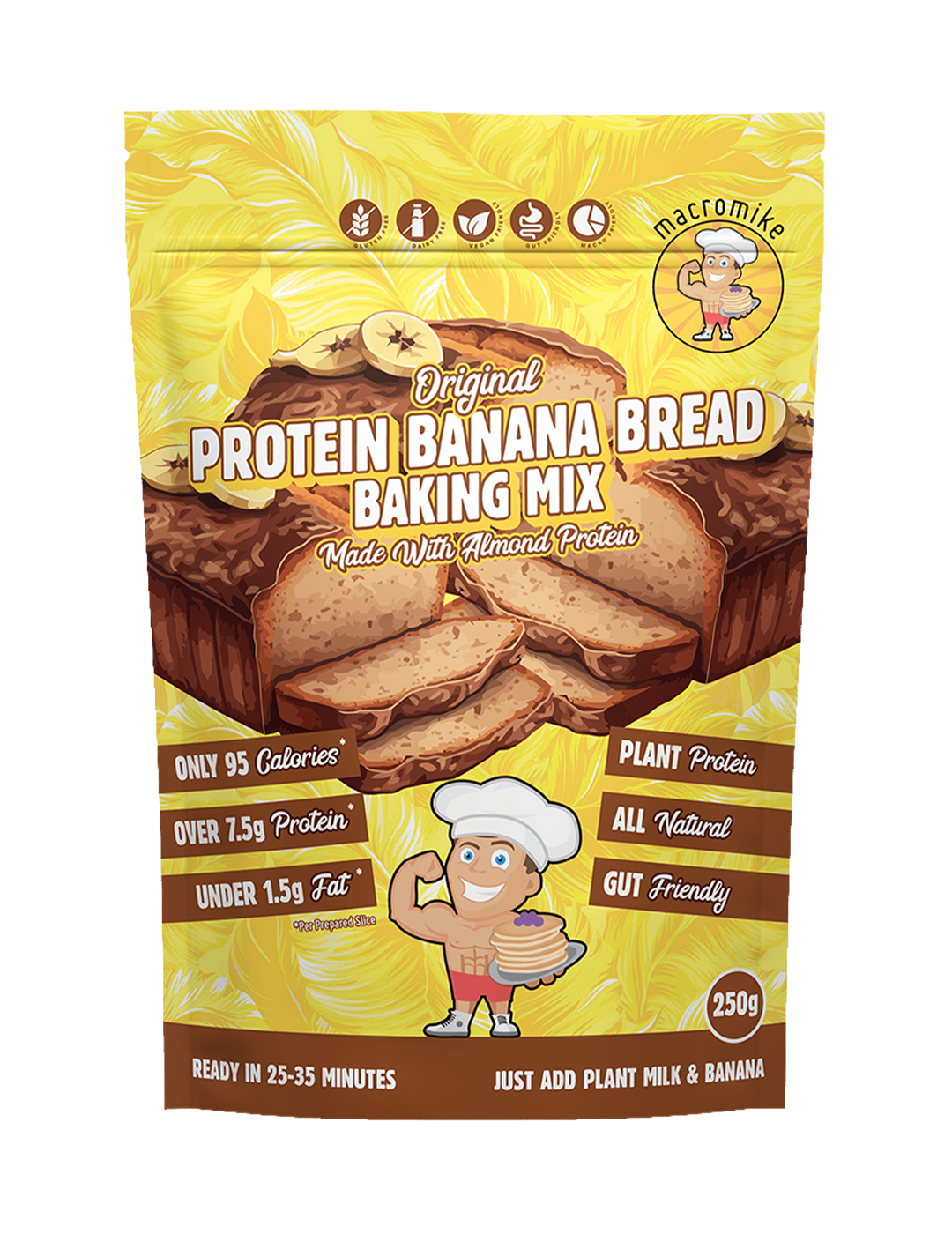 Macro Mike Baking Mix Original Banana Bread 250g Front – Macro Mike | ASN