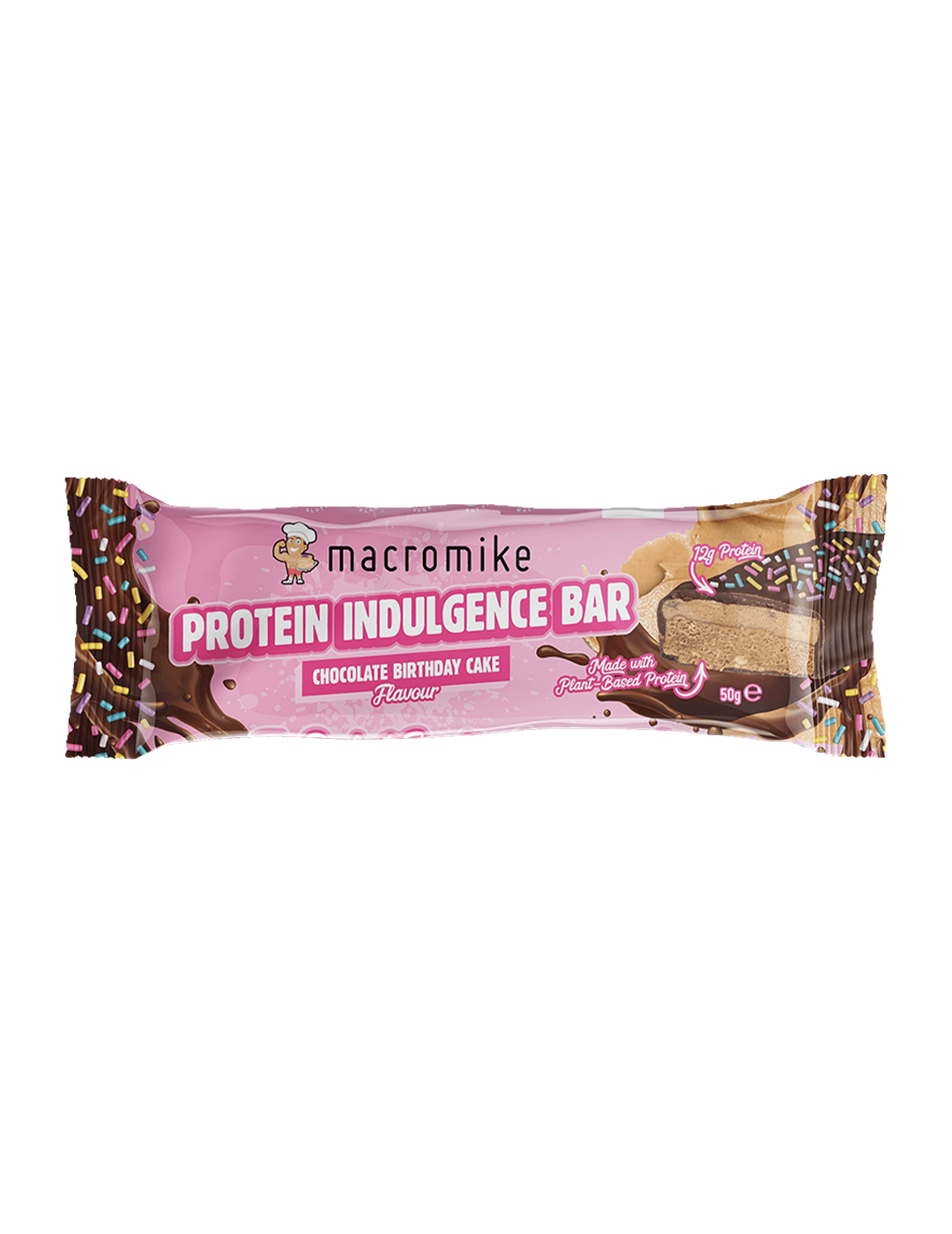 Macro Mike Protein Indulgence Bar Chocolate Birthday Cake 50g Front – Macro Mike | ASN