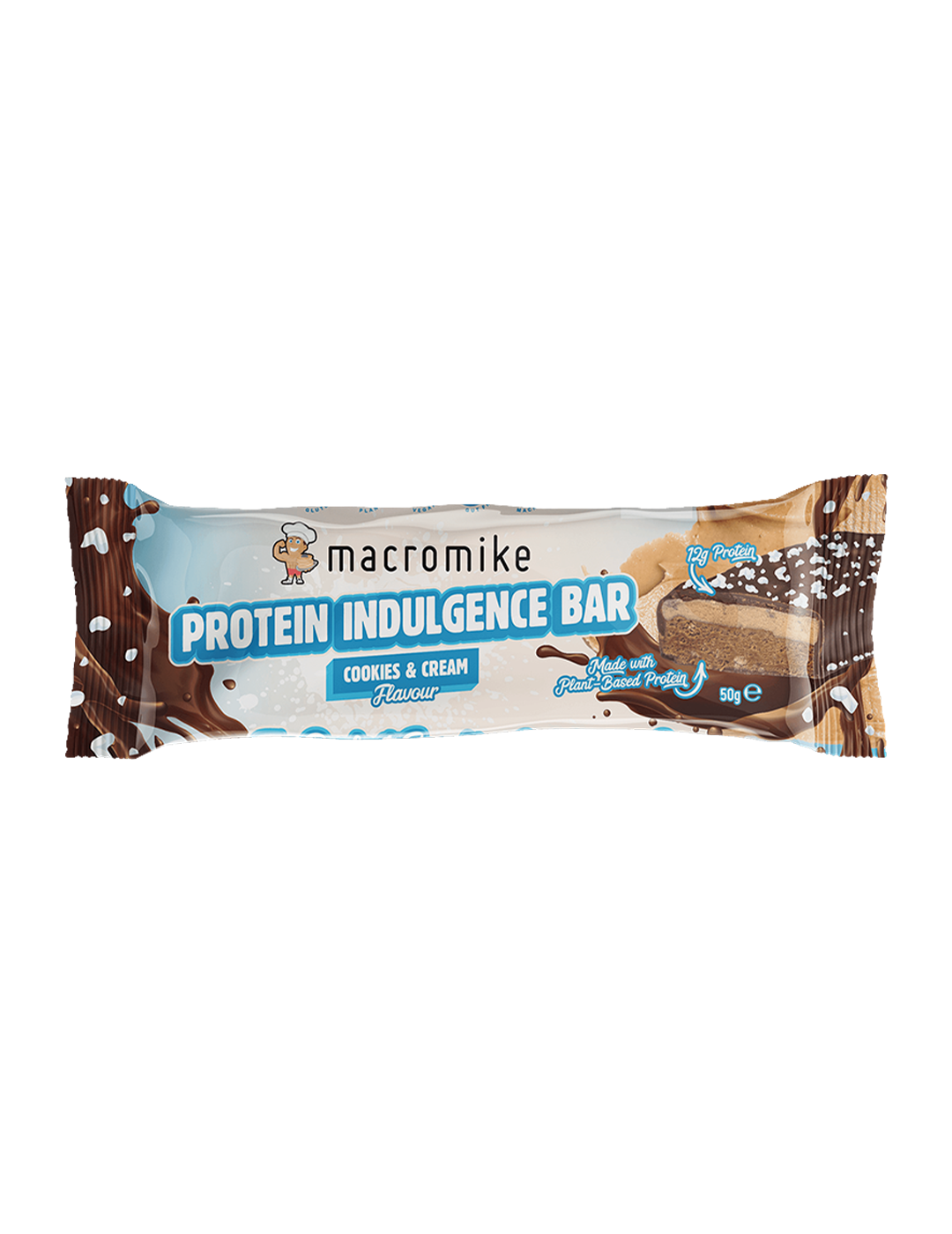 Macro Mike Protein Indulgence Bar Cookies & Cream 50g Front – Macro Mike | ASN