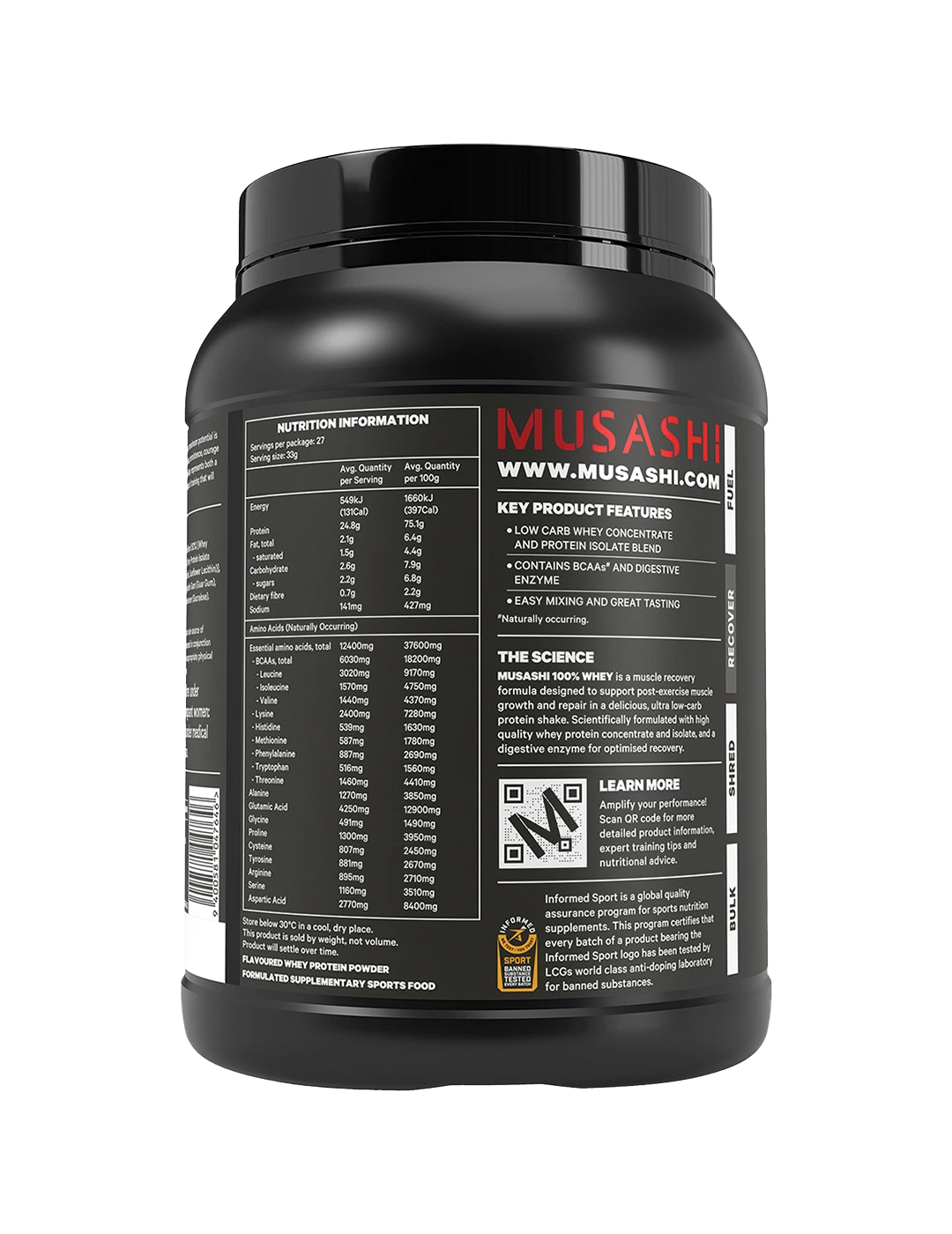 Musashi 100% Whey Protein Powder