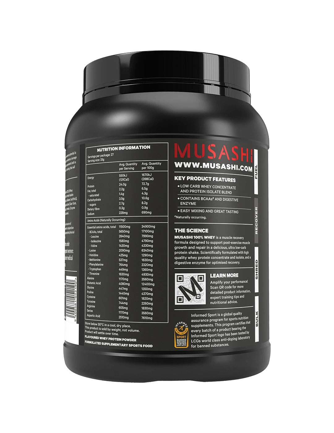 Musashi 100% Whey Protein Powder