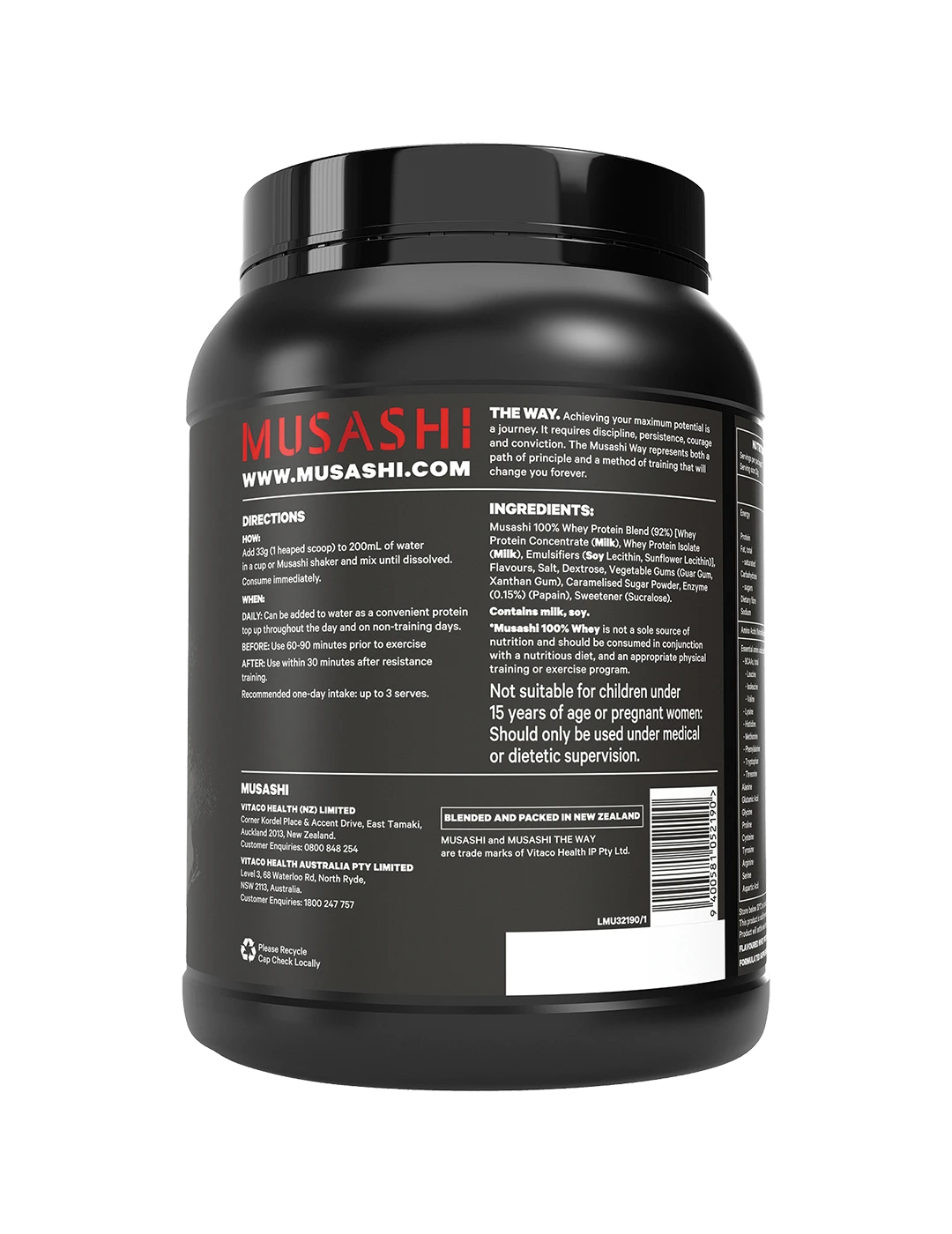 Musashi 100% Whey Protein Powder