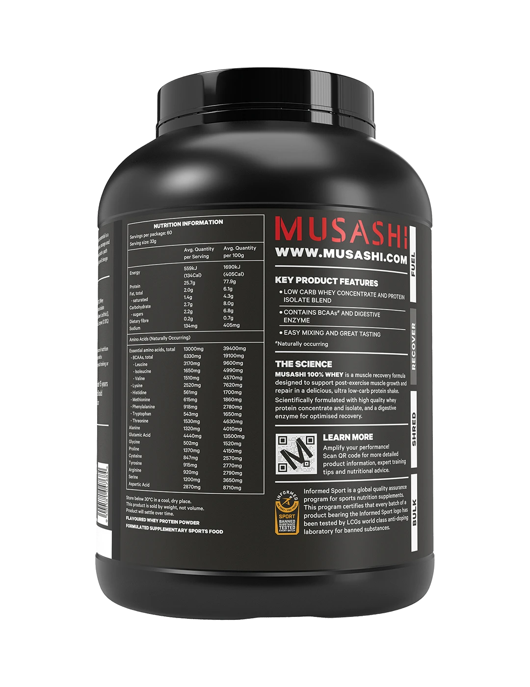 Musashi 100% Whey Protein Powder