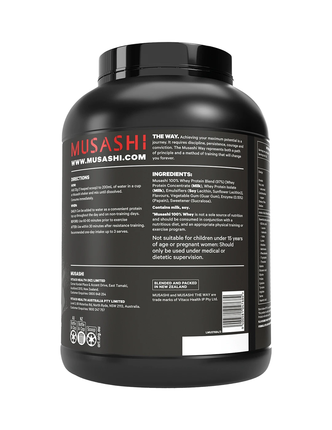Musashi 100% Whey Protein Powder