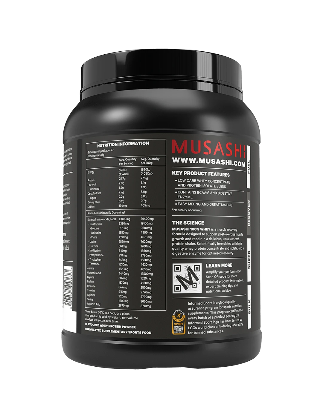Musashi 100% Whey Protein Powder