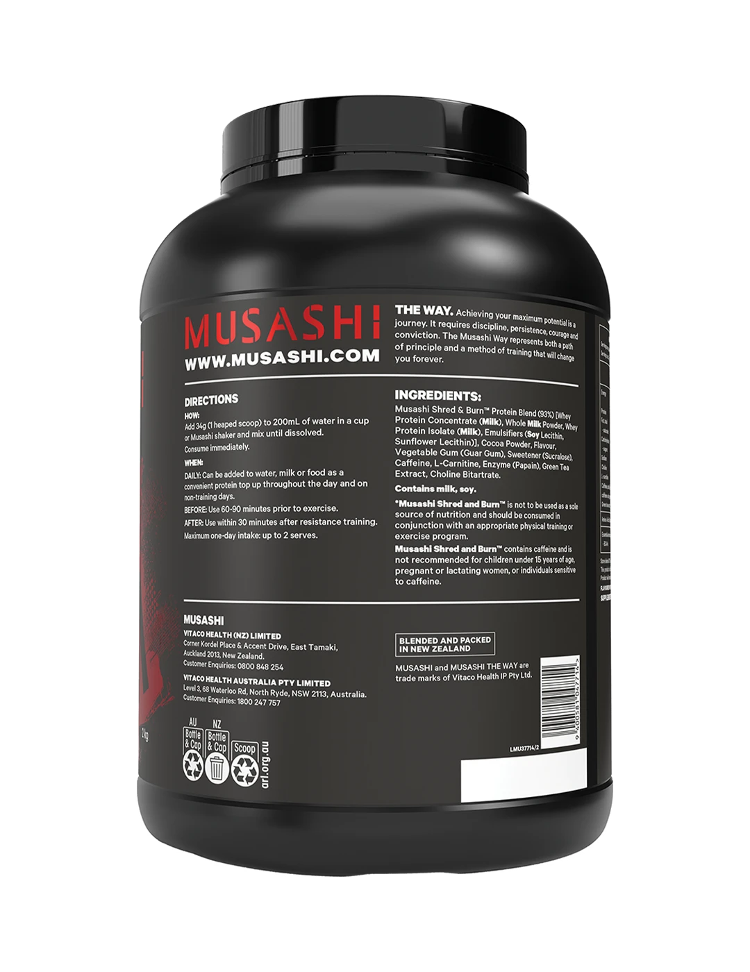 Musashi Shred &amp; Burn Protein Powder