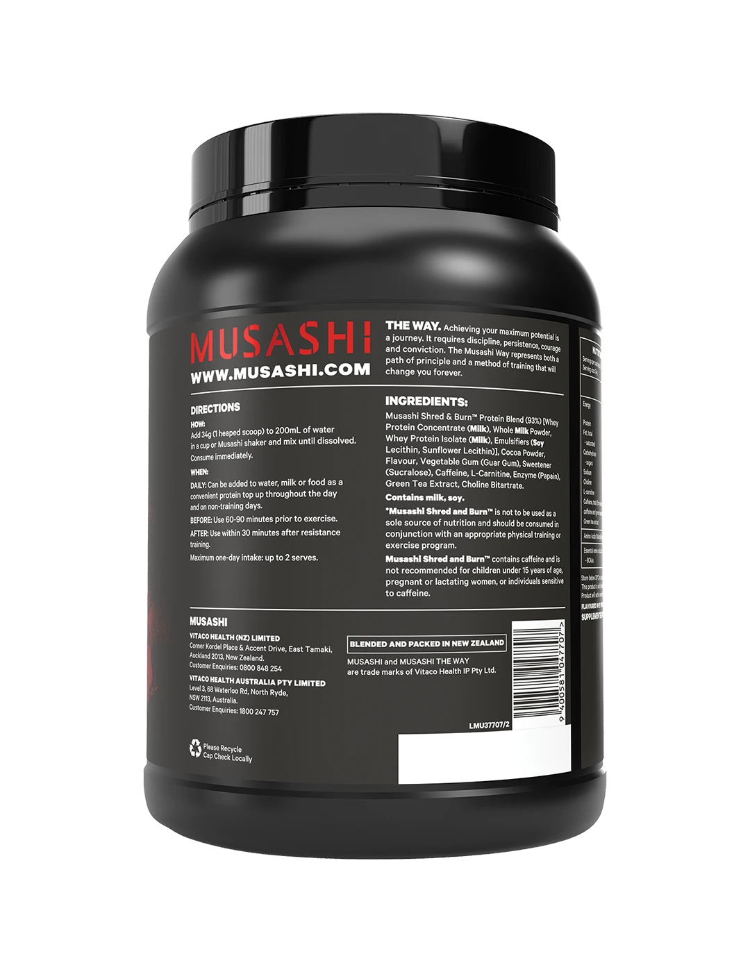 Musashi Shred &amp; Burn Protein Powder