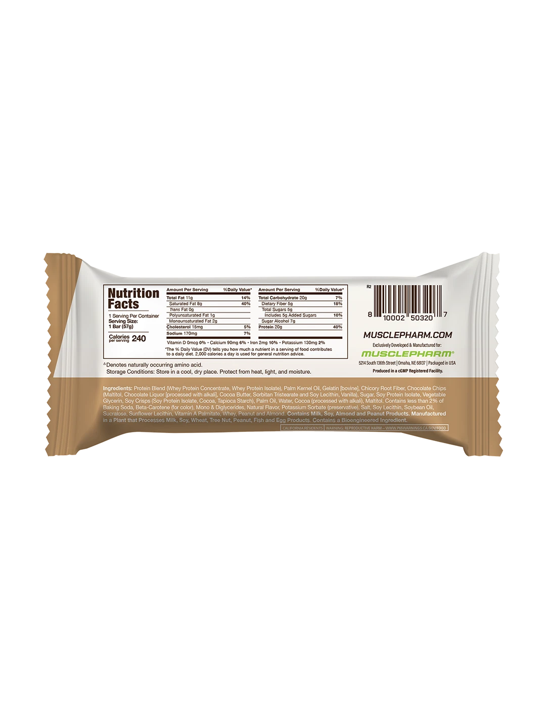 Muscle Pharm Combat Ready Protein Bar Chocolate Chip Cookie Dough NIP | ASN