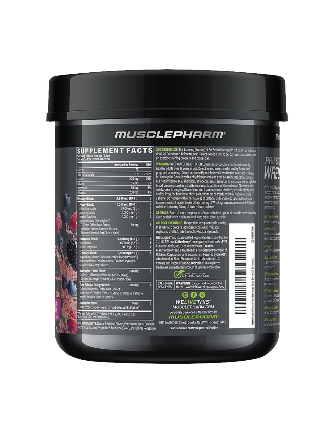 MusclePharm Pre Series Wreckage Pre-Workout