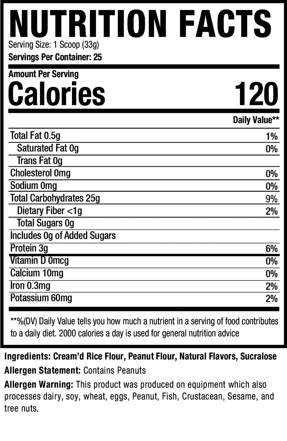 Muscle Sport Cream D Rice 25 Servings PB Gone Bananas | ASN