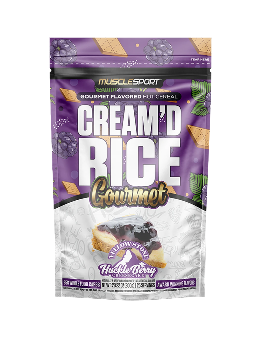 Muscle Sport Creamd Rice 25 Servings Huckle Berry Front 1 | ASN