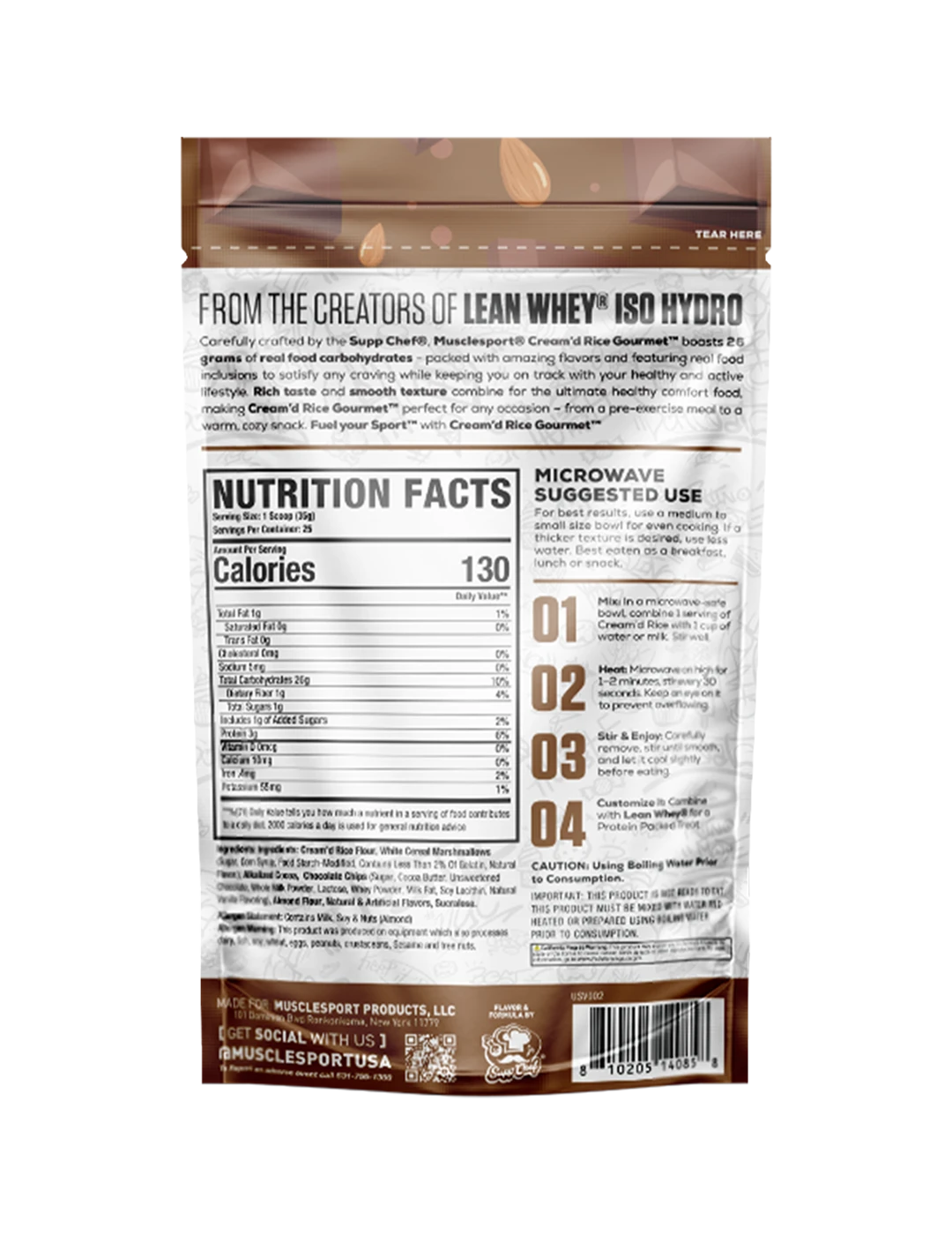 Muscle Sport Creamd Rice 25 Servings Rocky Road NIP | ASN