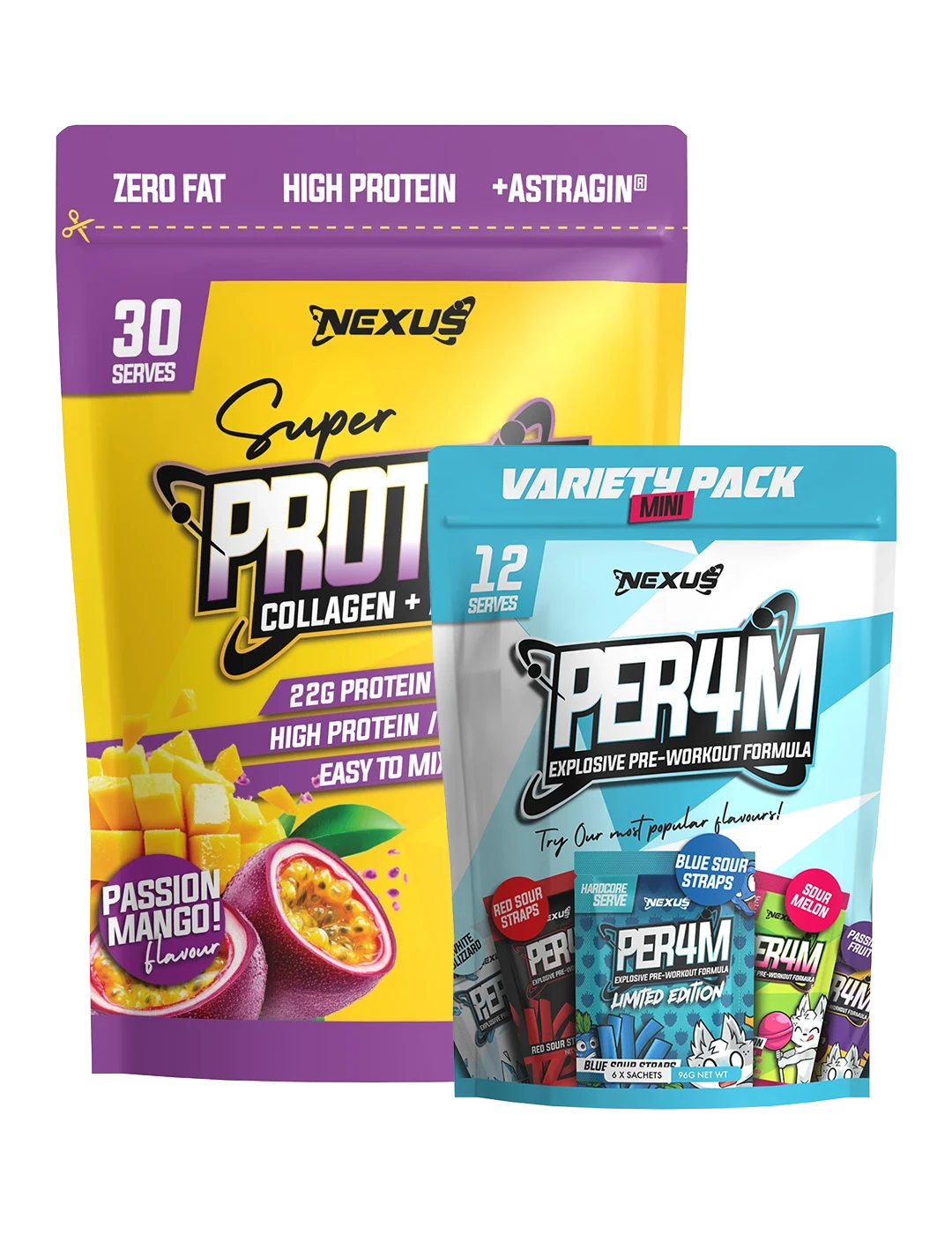 Nexus Super Protein Water + Free PER4M Pre-Workout