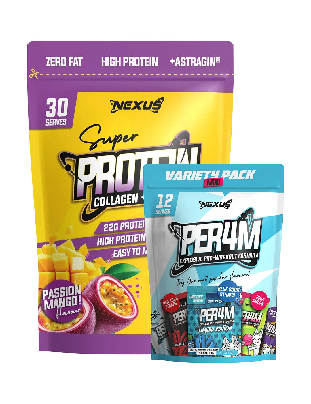 Nexus Super Protein Water + Free Nexus PER4M Pre-Workout
