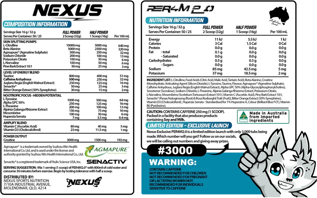 Nexus PER4M 2.0 Pre-Workout