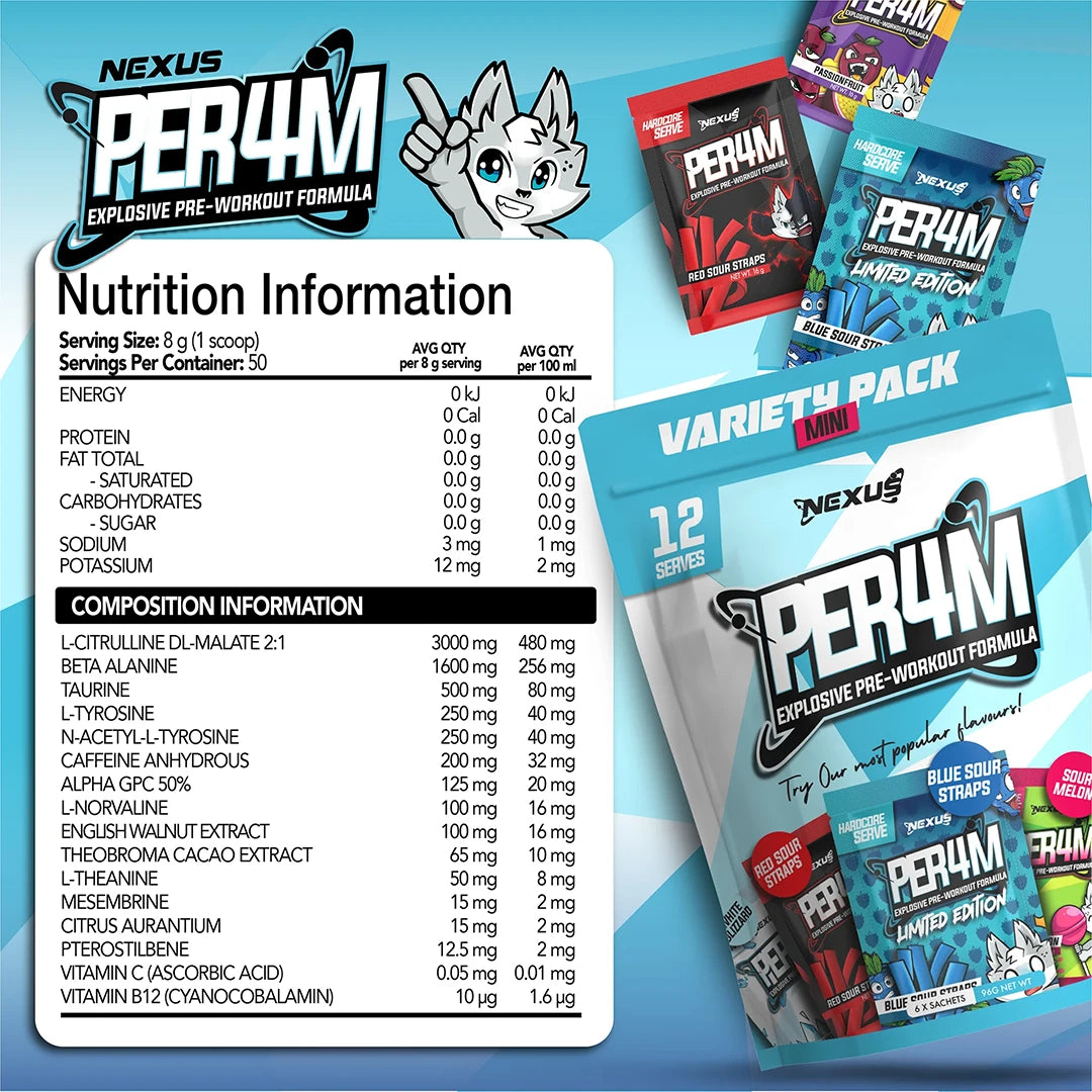 Nexus PER4M Pre-Workout Variety Pack