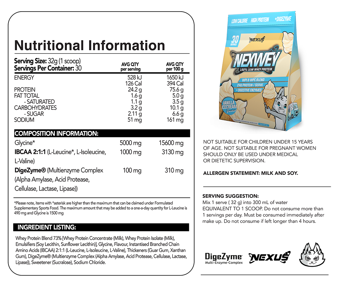 Nexus NexWey 100% Lean Whey Protein Single Serve