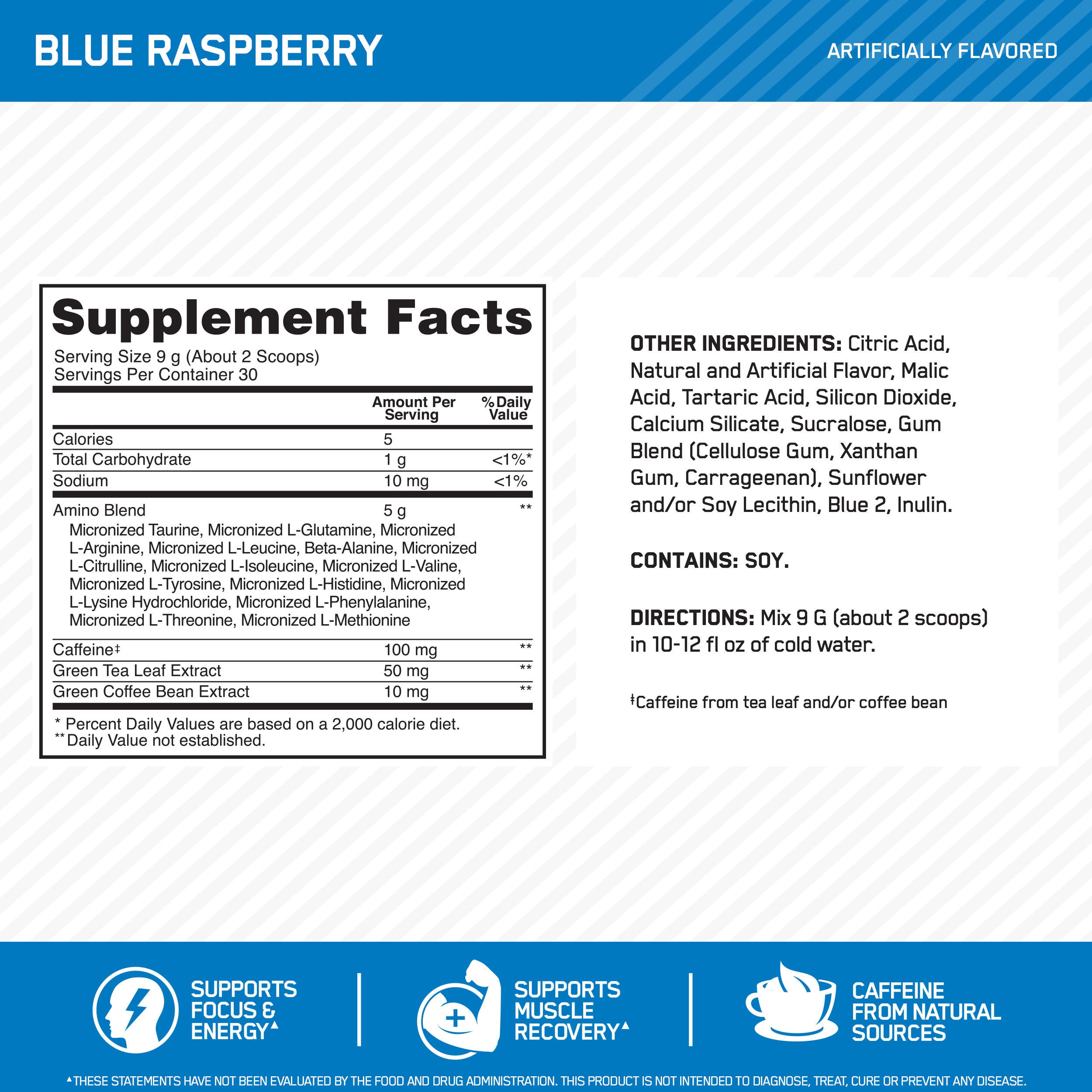 ON Amino Energy Powder Blue Raspberry NIP | ASN