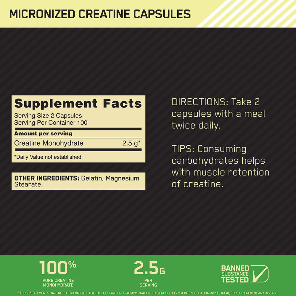 ON Creatine Capsules 100 NIP | ASN