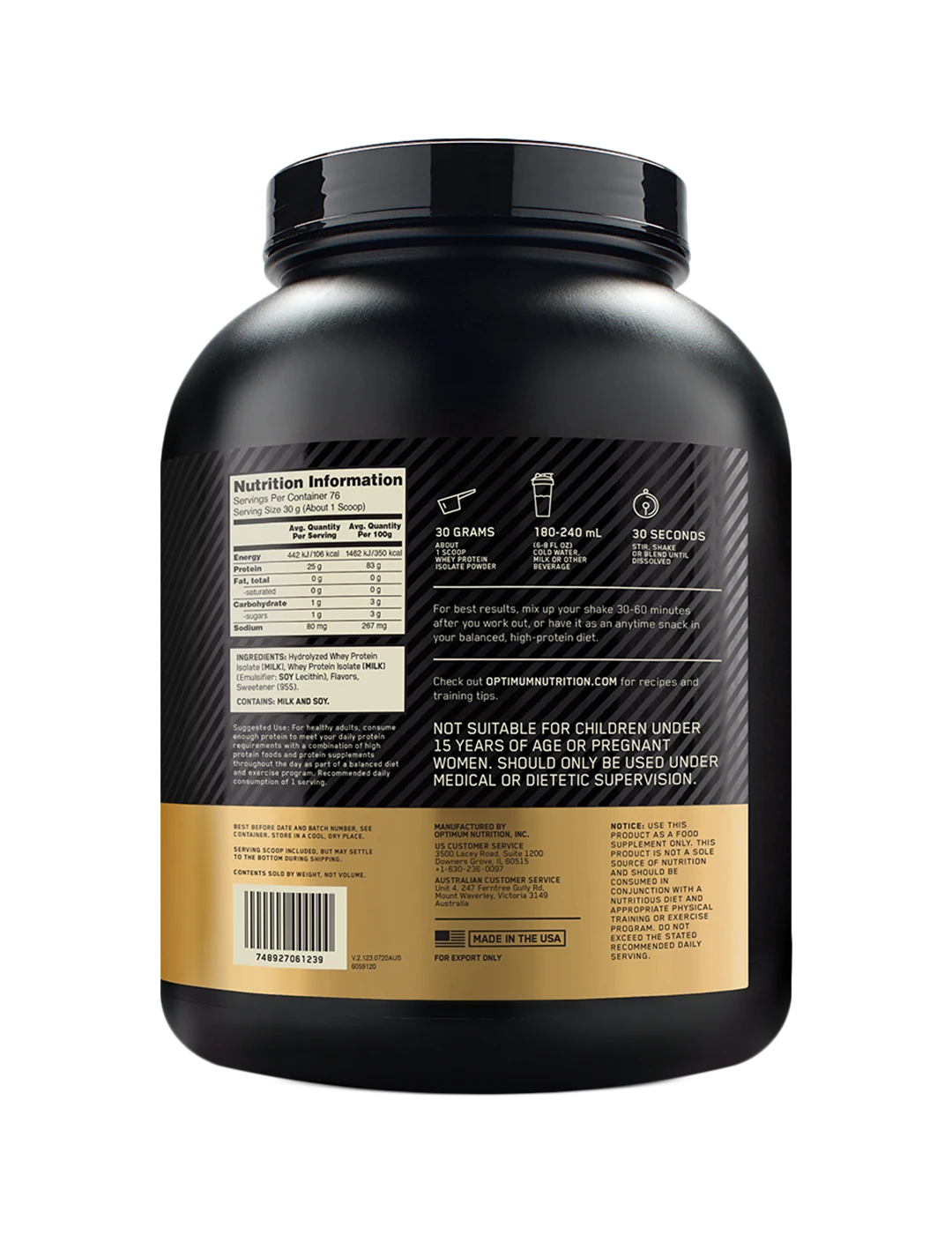 Optimum Nutrition Gold Standard 100% Whey Isolate