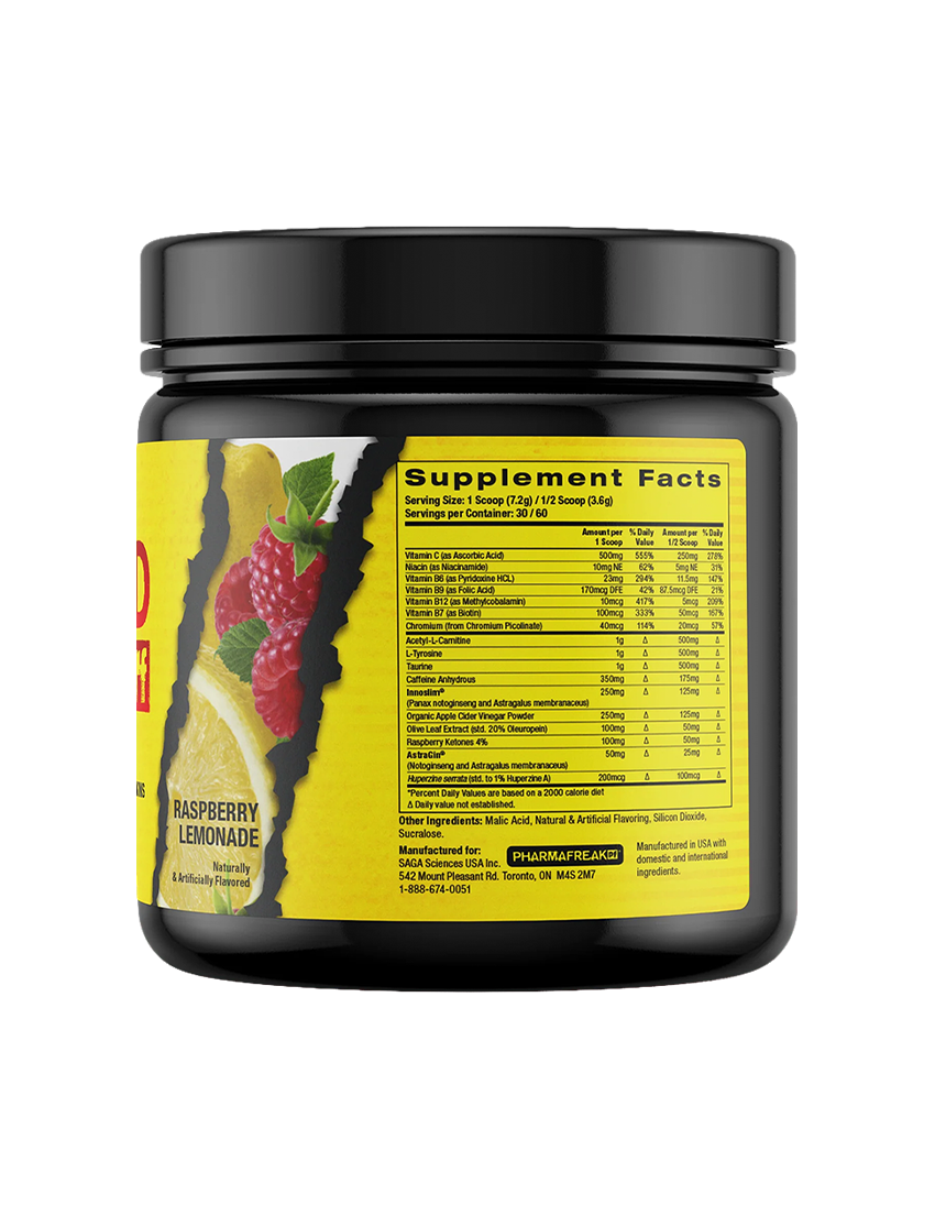Pharmafreak Ripped Freak Fat Burner Powder 217g Raspberry Lemonade SFP | ASN