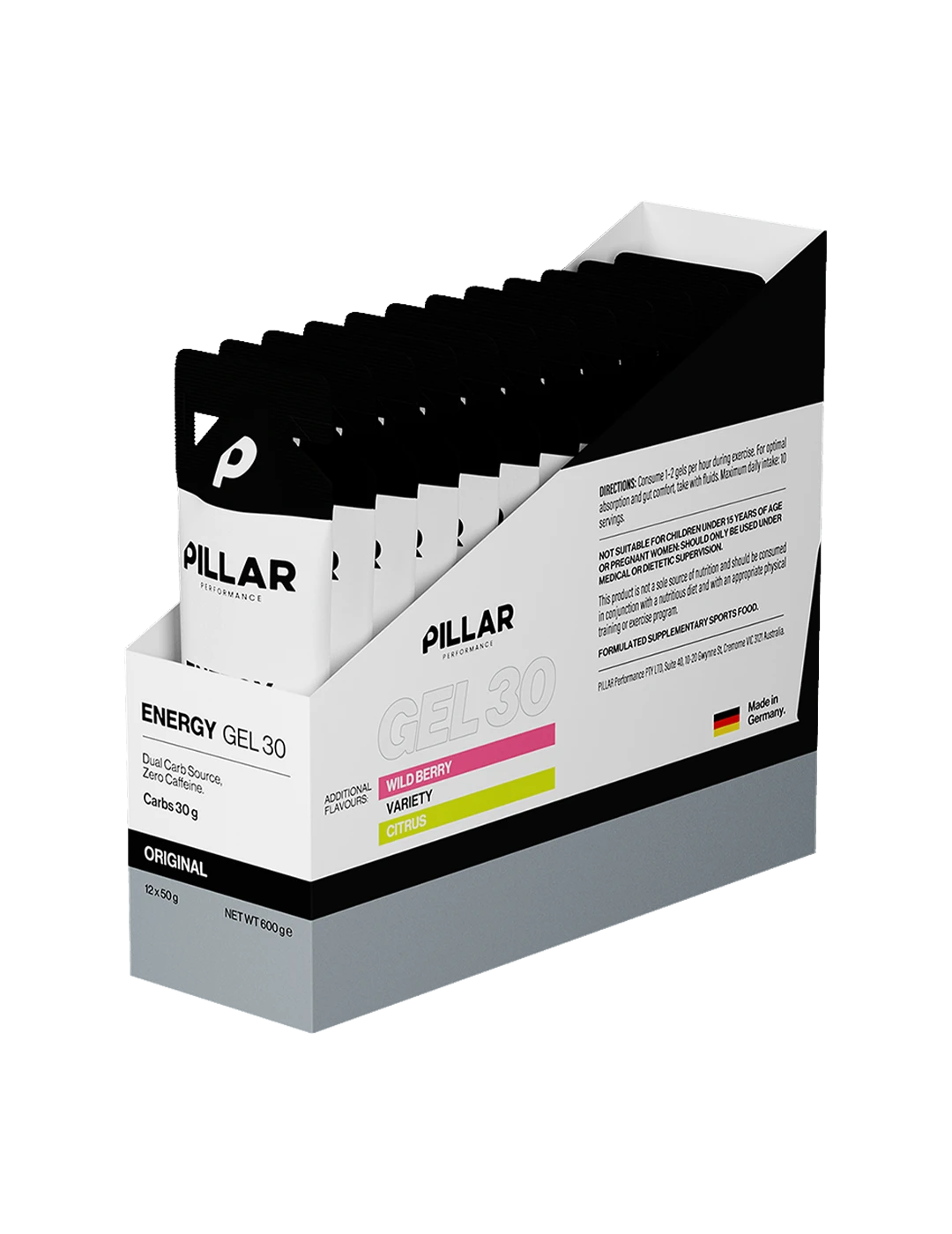 Pillar Performance Energy Gel 30 Original 12x50g Box – Pillar Performance | ASN